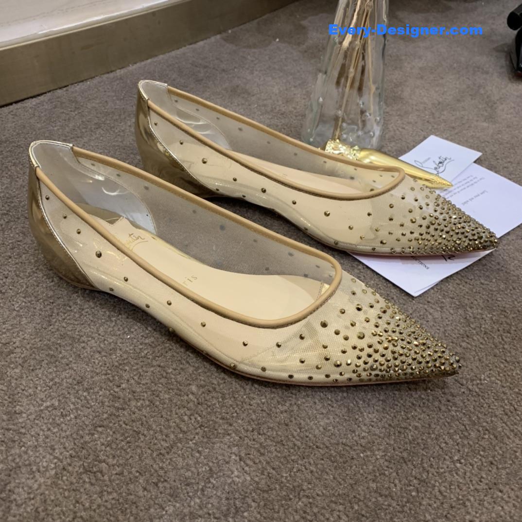 Chr1st1an louboutin rhinestone mesh pumps
