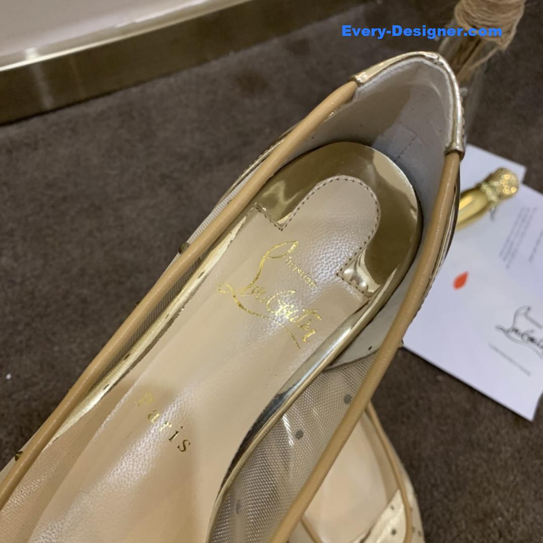 Chr1st1an louboutin rhinestone mesh pumps