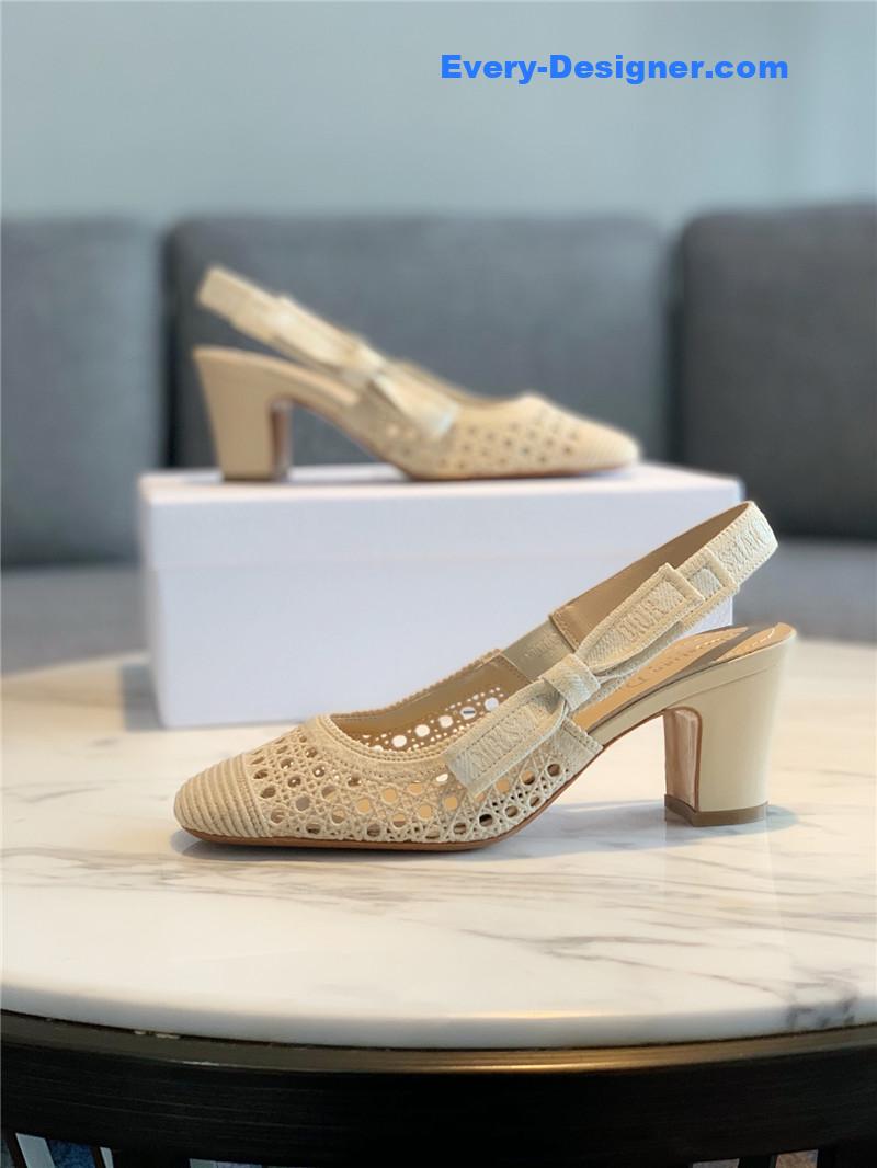 D10r new hollow lace bow high-heeled sandals