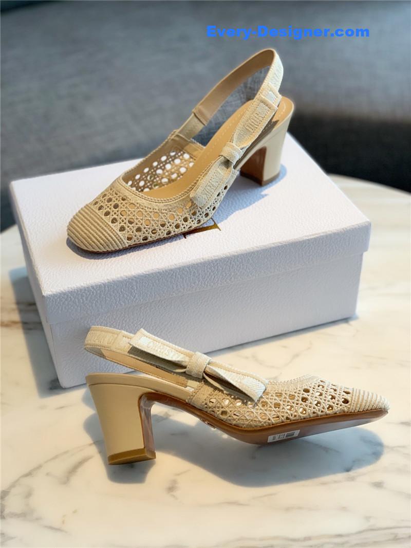 D10r new hollow lace bow high-heeled sandals