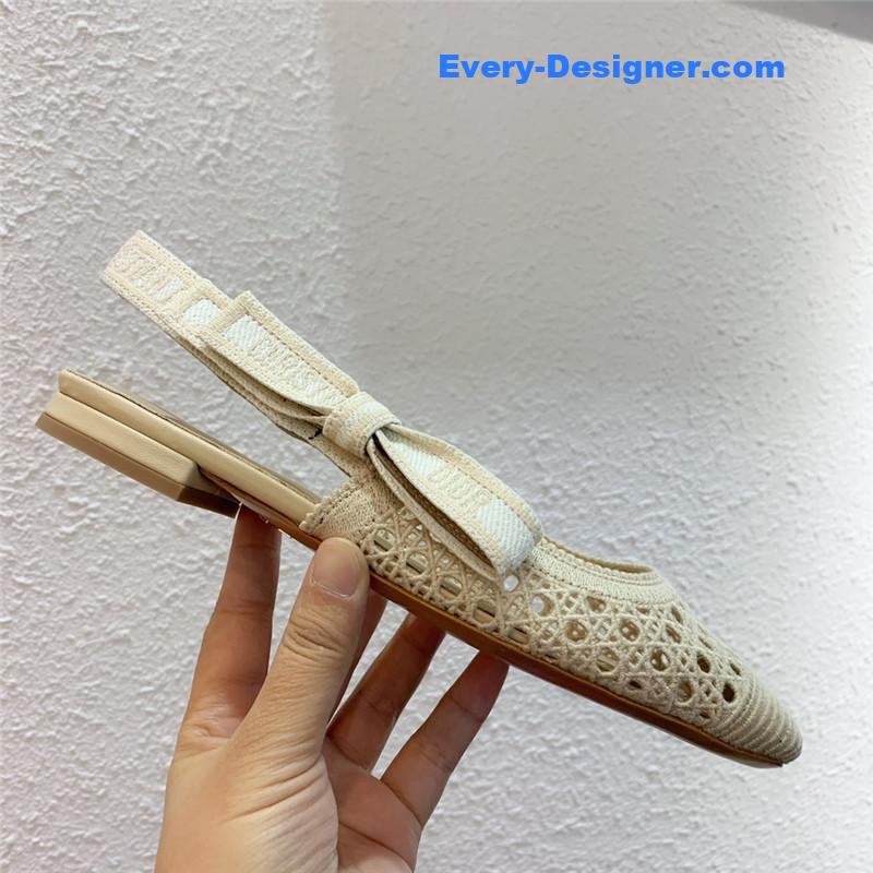 D10r new hollow lace bow high-heeled sandals