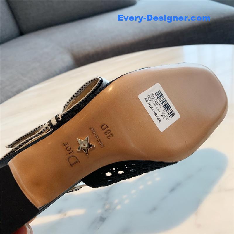 D10r new hollow lace bow high-heeled sandals