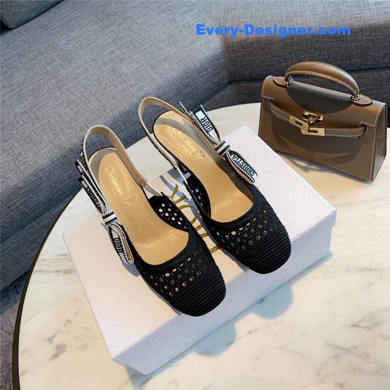 D10r new hollow lace bow high-heeled sandals