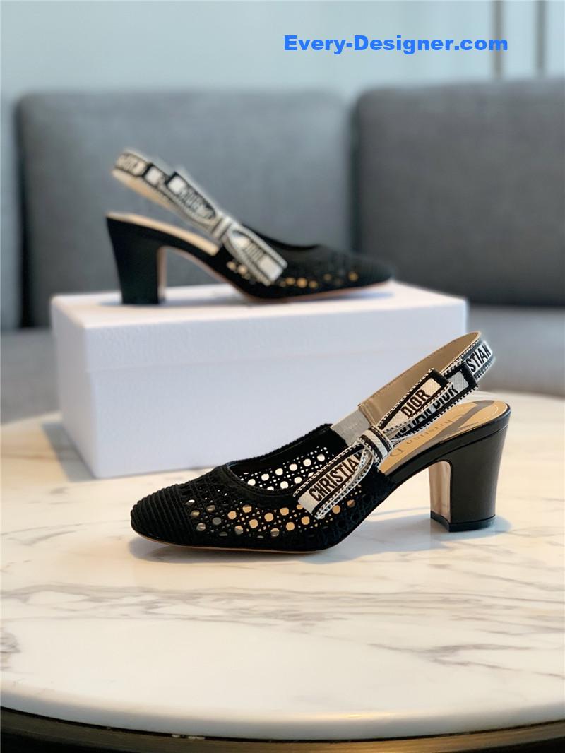 D10r new hollow lace bow high-heeled sandals