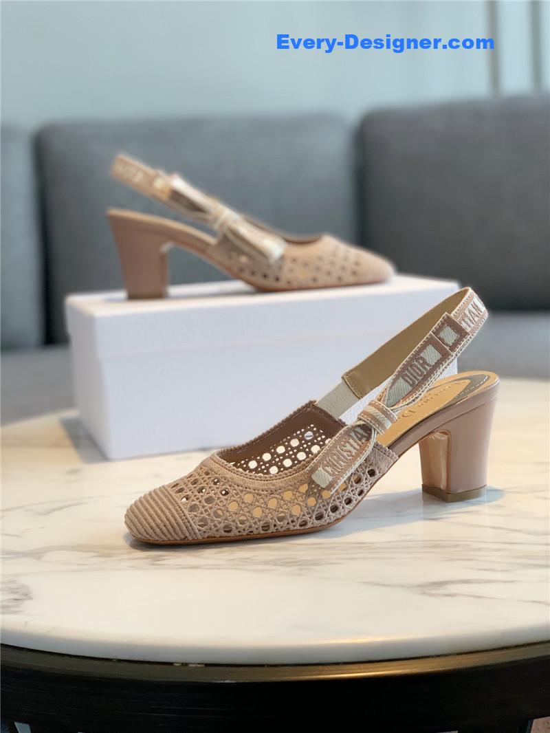 D10r new hollow lace bow high-heeled sandals