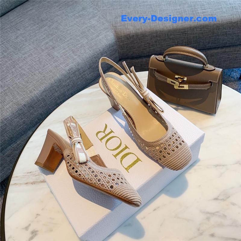 D10r new hollow lace bow high-heeled sandals