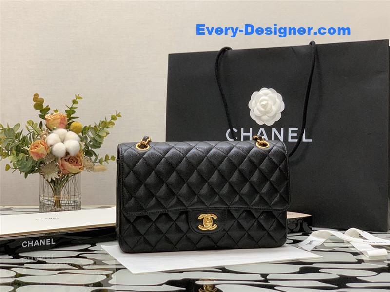 Ch**el classic flap caviar leather bag