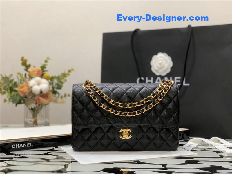 Ch**el classic flap caviar leather bag