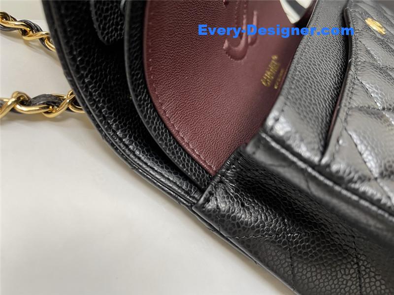 Ch**el classic flap caviar leather bag small
