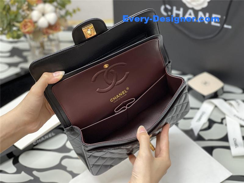 Ch**el classic flap caviar leather bag small