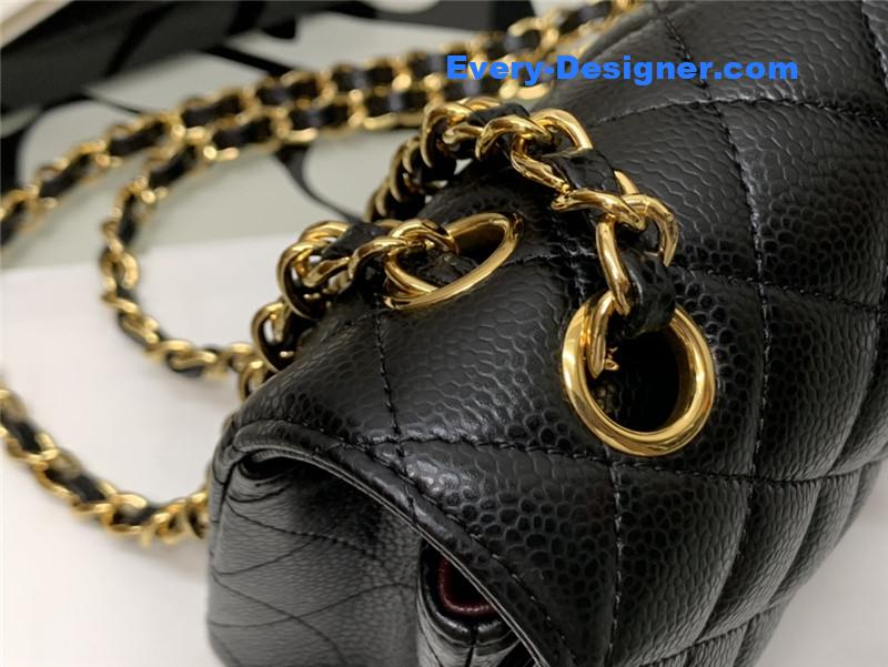 Ch**el classic flap caviar leather bag small