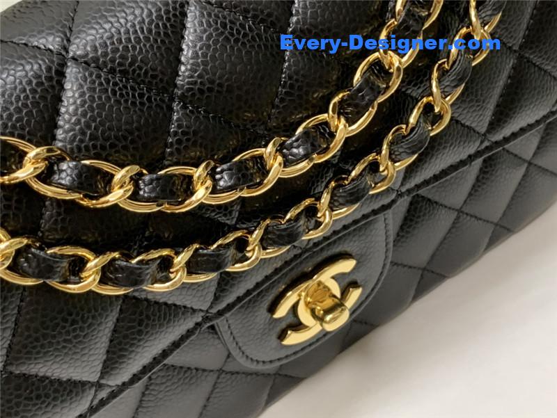 Ch**el classic flap caviar leather bag small