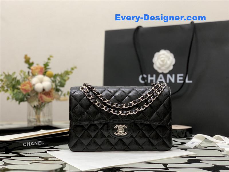Ch**el classic flap caviar leather bag small