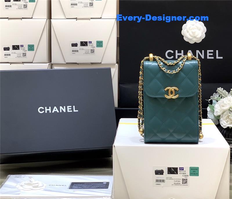 Ch**el gold beads mobile phone bag