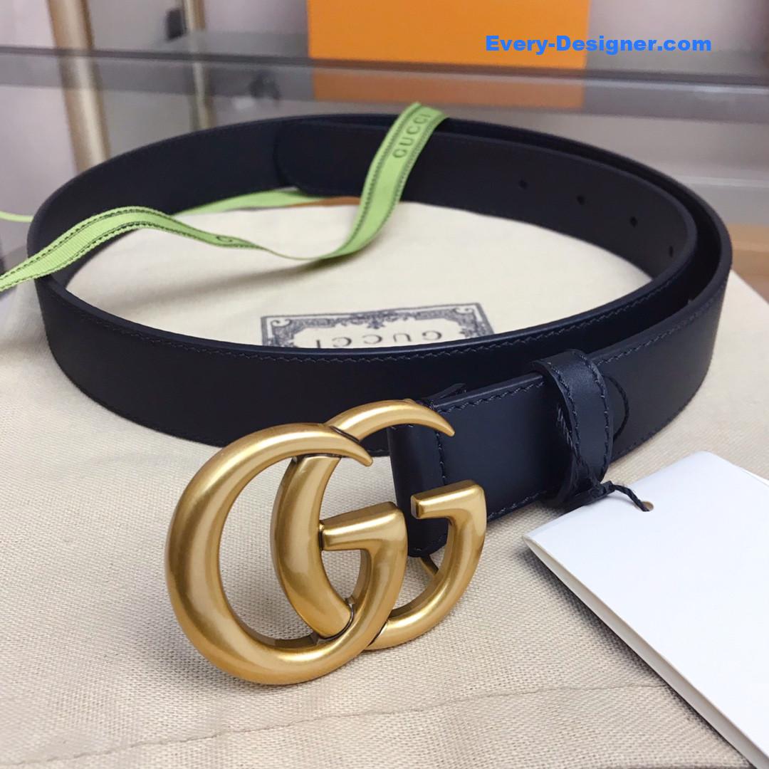 Gvc*1 leather belt with double g buckle