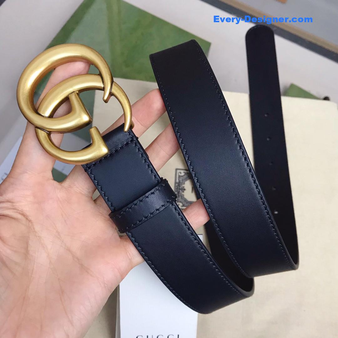 Gvc*1 leather belt with double g buckle