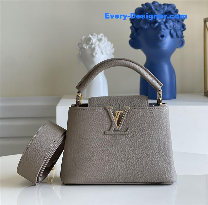 louis vuitton lv capucines mini bag grey
