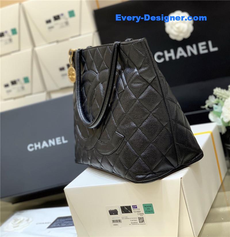 Ch**el vintage caviar medallion tote bag