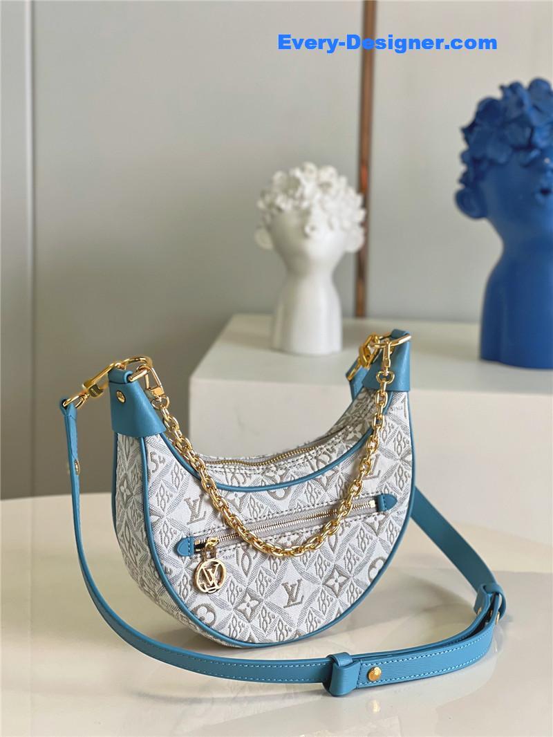 l0vis Vvtt0n lv monogram jacquard denim loop bag