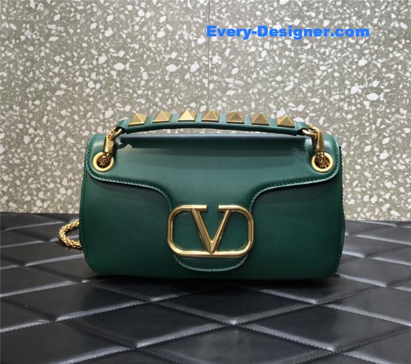 Va1e*ntin0 garavani stud sign leather shoulder bag