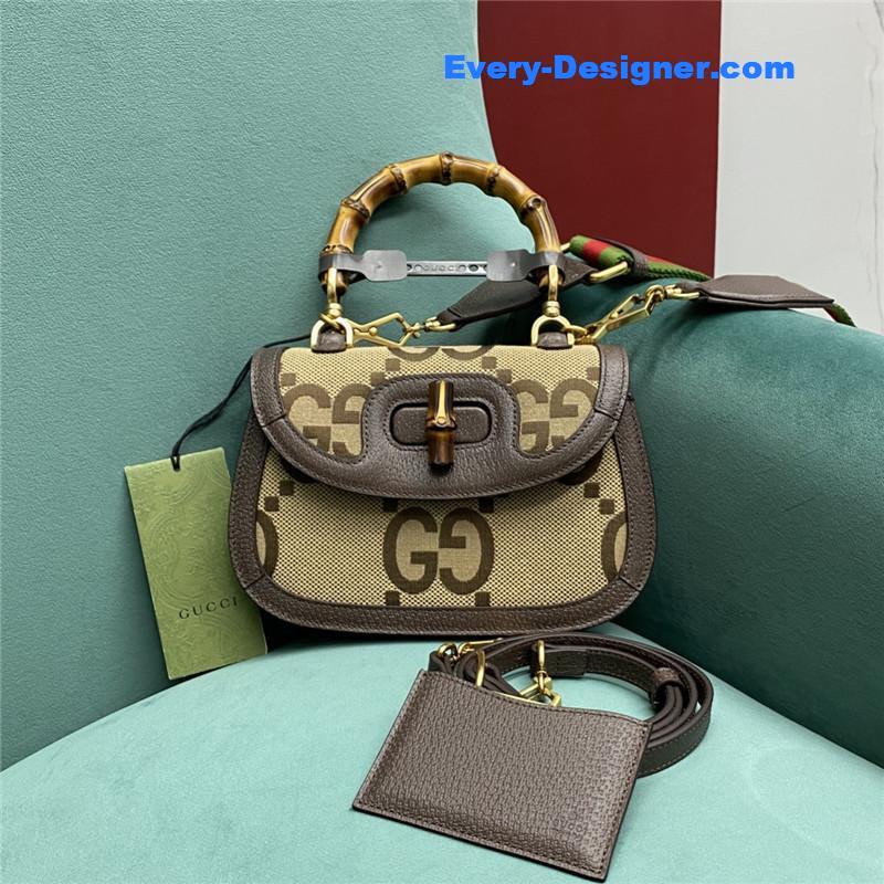 Gucci gg bamboo jumbo small top handle bag