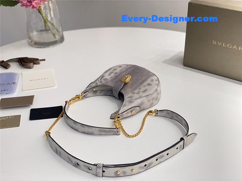 Bv1g*ai mini serpenti leather hobo bag