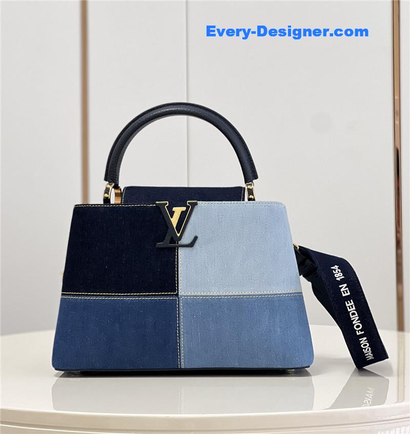 louis vuitton lv capucines medium denim bag