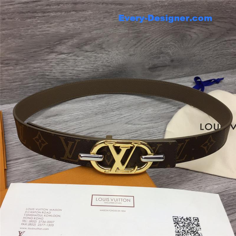 l0vis Vvtt0n lv logo buckle leather belt