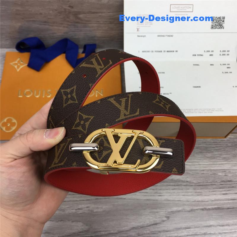 l0vis Vvtt0n lv logo buckle leather belt