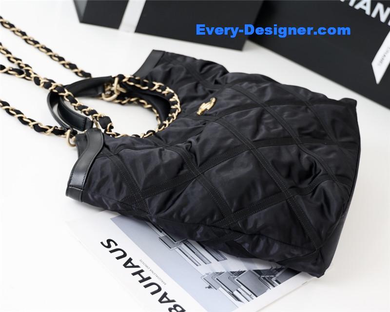 Ch**el black nylon shopping bag