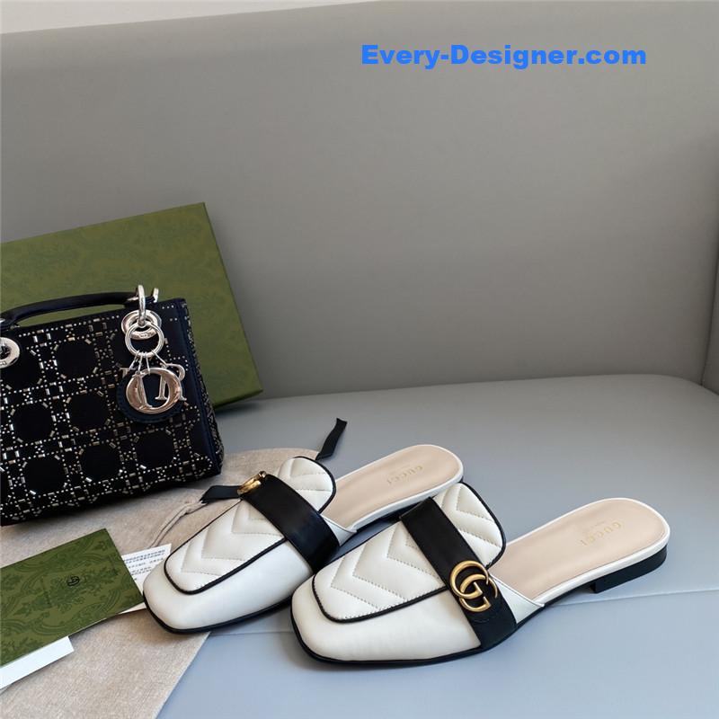 Gvc*1 horsebit color block muller half slippers