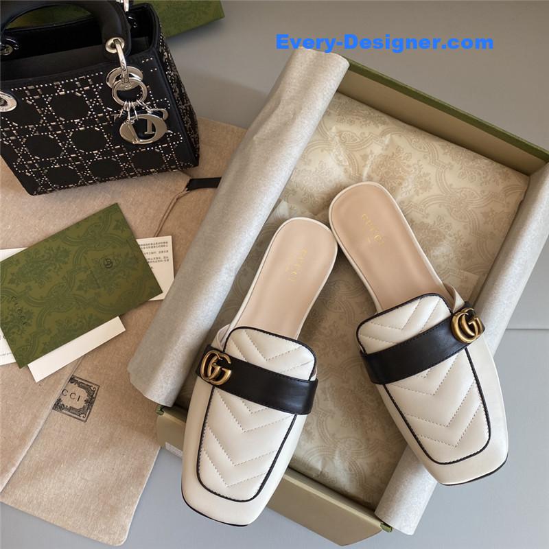 Gvc*1 horsebit color block muller half slippers