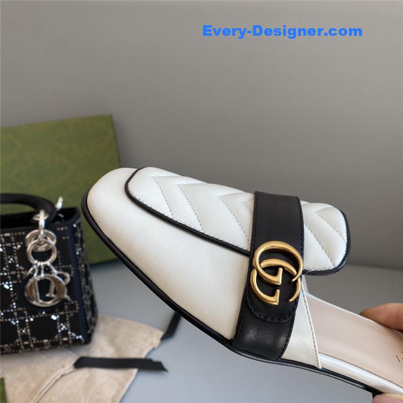 Gvc*1 horsebit color block muller half slippers