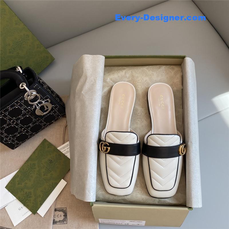 Gvc*1 horsebit color block muller half slippers