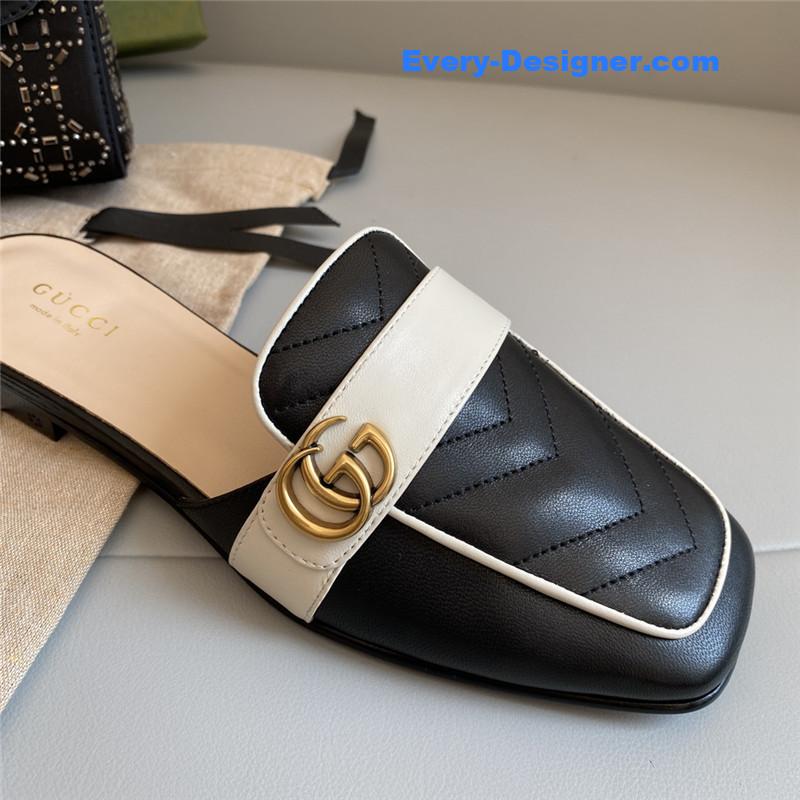 Gvc*1 horsebit color block muller half slippers