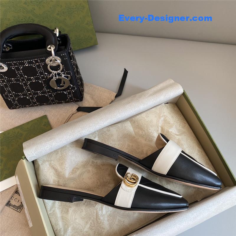 Gvc*1 horsebit color block muller half slippers