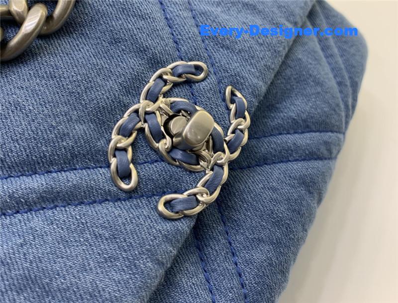 Ch**el denim light silver 19 bag