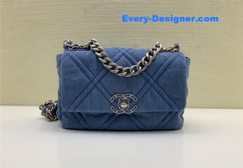 Ch**el denim light silver 19 bag