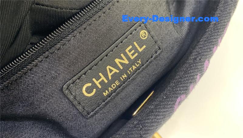 Ch**el graffiti denim print cf bag small