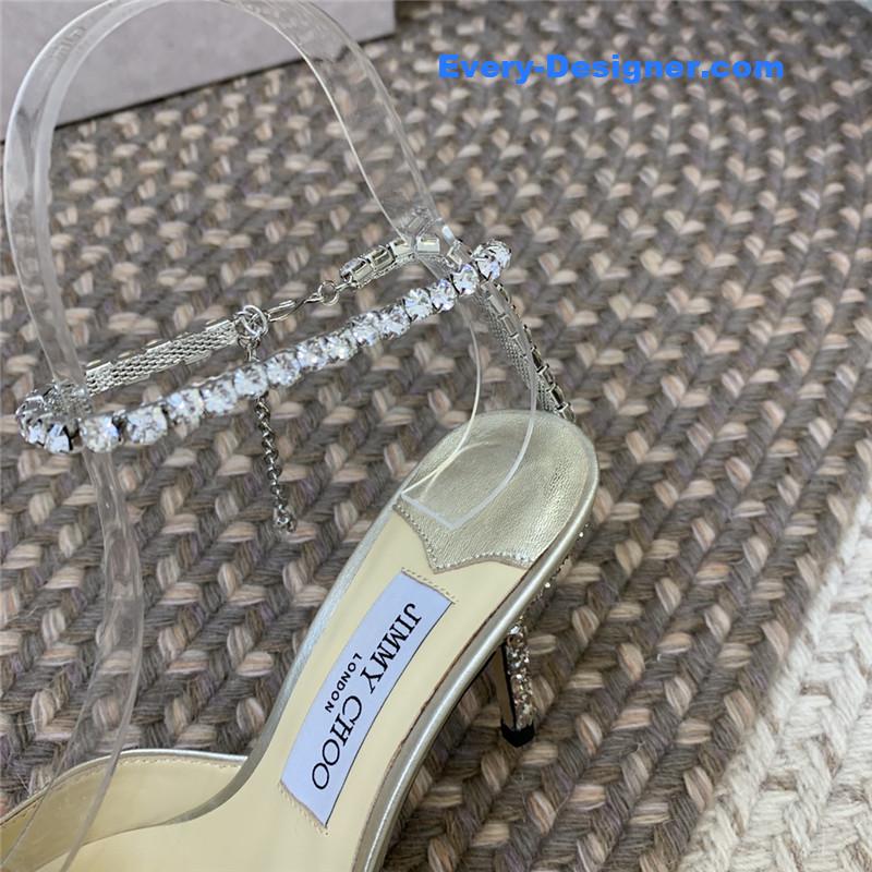 J1m*y Ch00 silver glitter heels