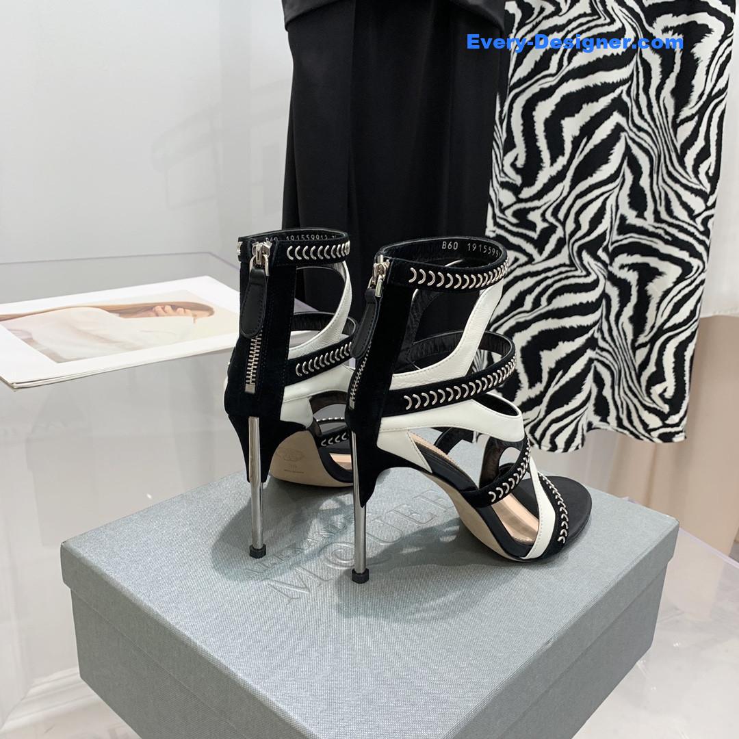 a1exa*der Mcqv*en metal embellished open toe sandals