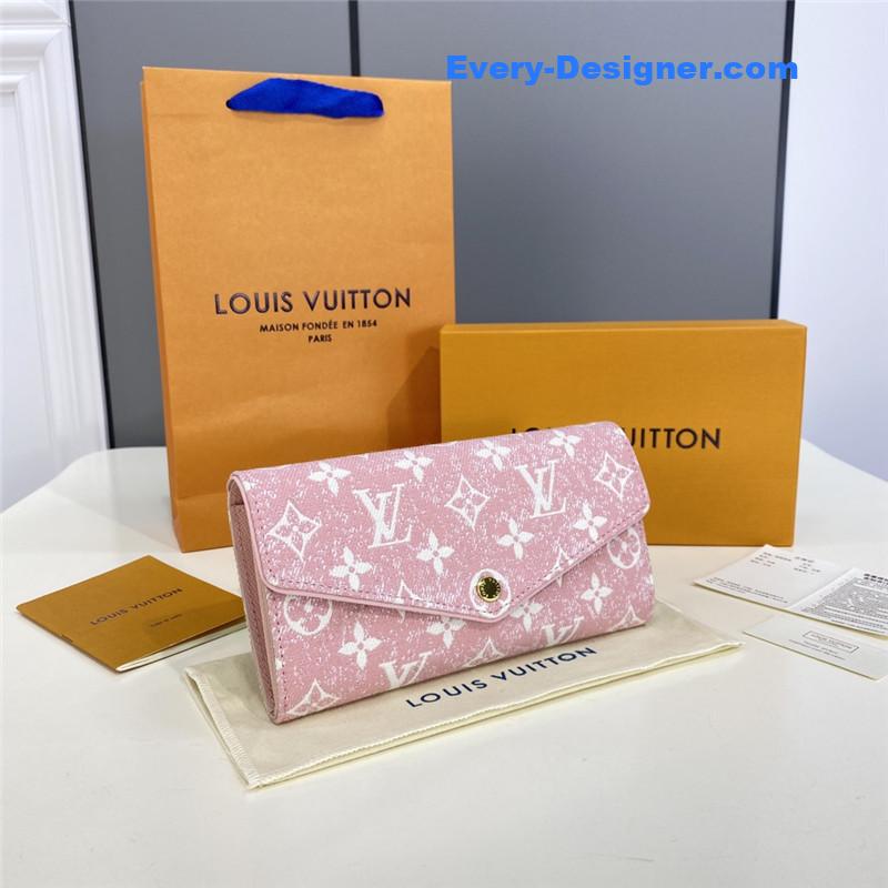 l0vis Vvtt0n lv denim jacquard sarah wallet