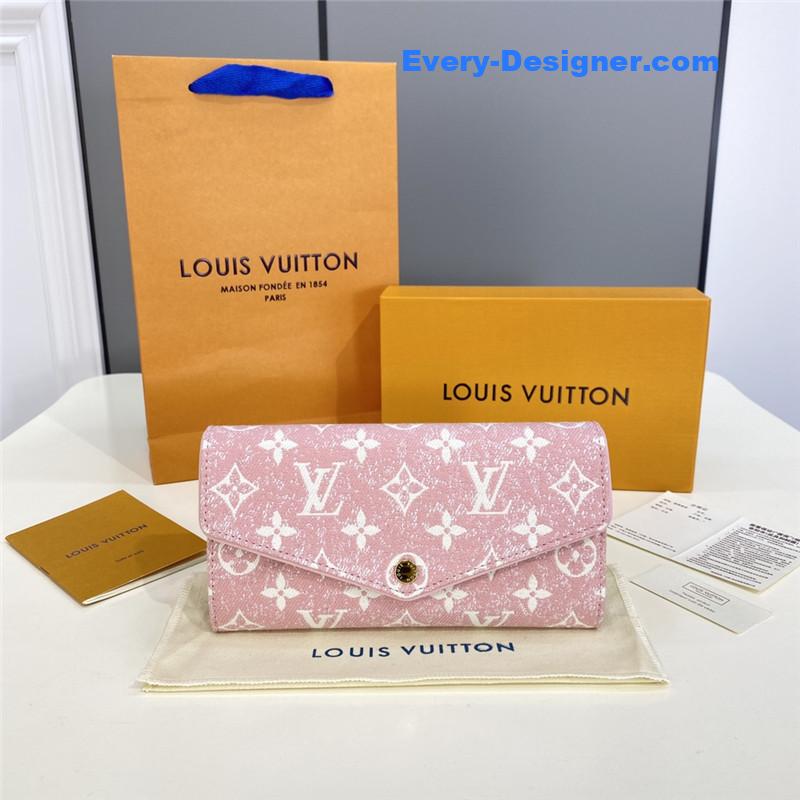 l0vis Vvtt0n lv denim jacquard sarah wallet