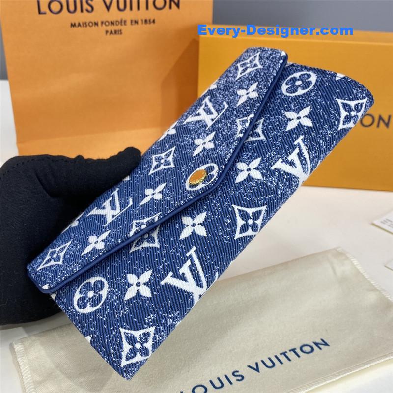 l0vis Vvtt0n lv denim jacquard sarah wallet