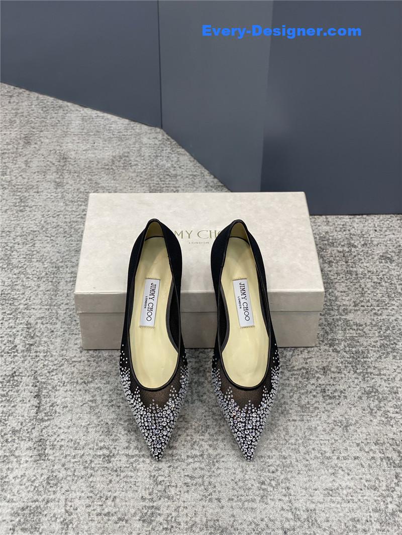 j1m*y ch00 jc mesh hot D1am0nd high-heeled shoes