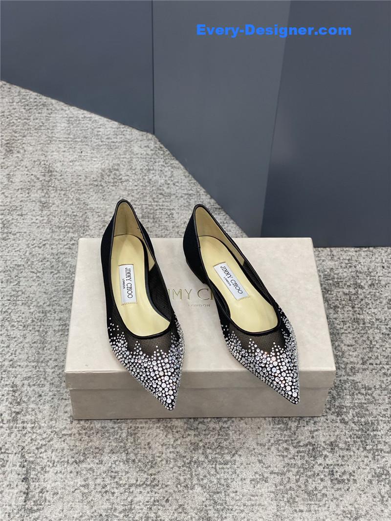 j1m*y ch00 jc mesh hot D1am0nd high-heeled shoes