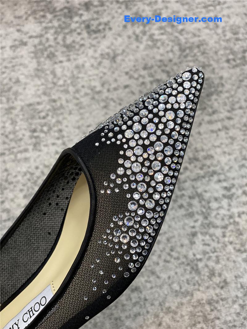 j1m*y ch00 jc mesh hot D1am0nd high-heeled shoes