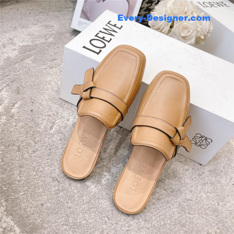 L0ew* bow mule slippers
