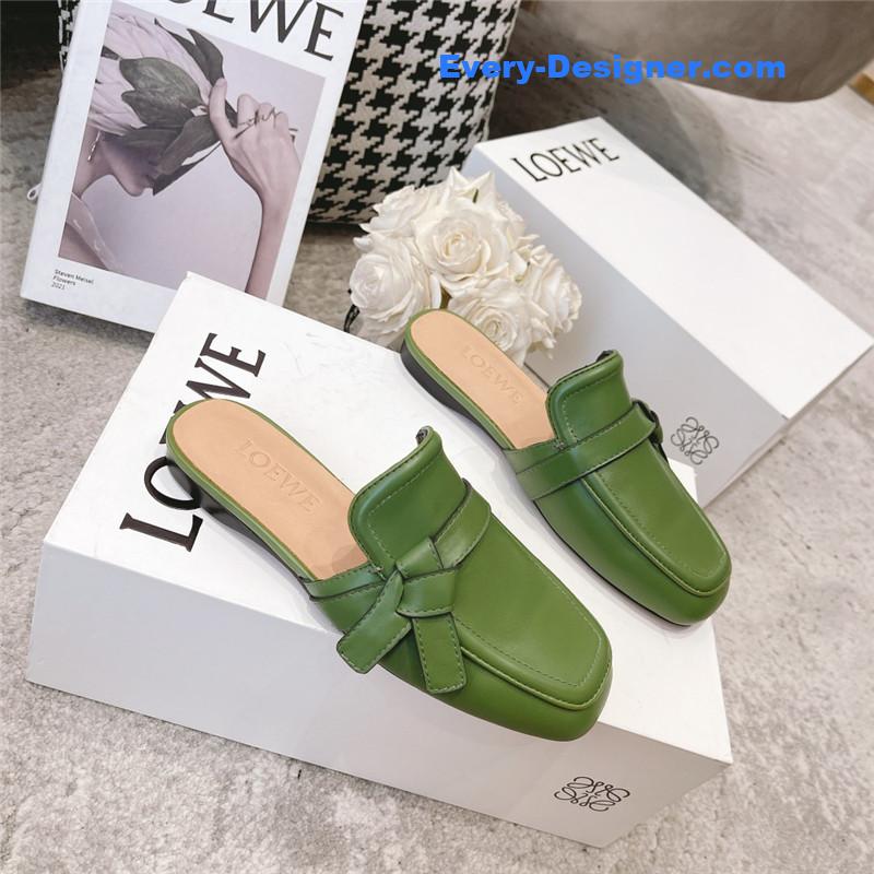L0ew* bow mule slippers