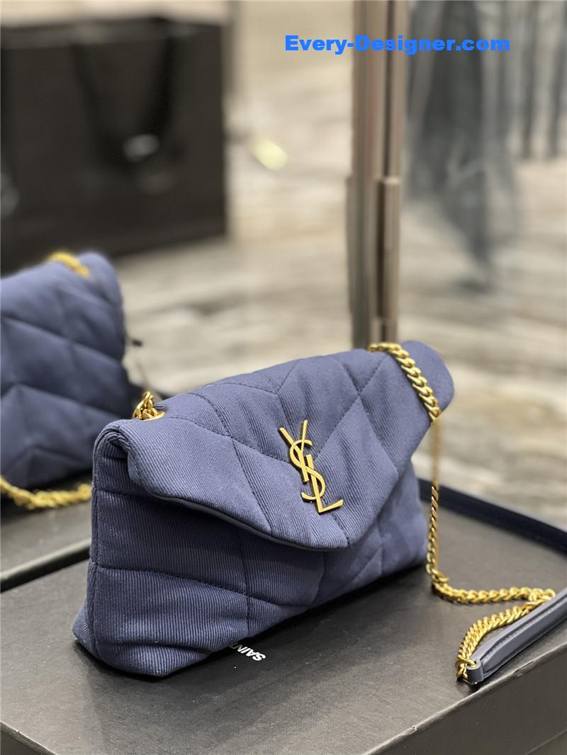 Y51 loulou puffer small denim shoulder bag